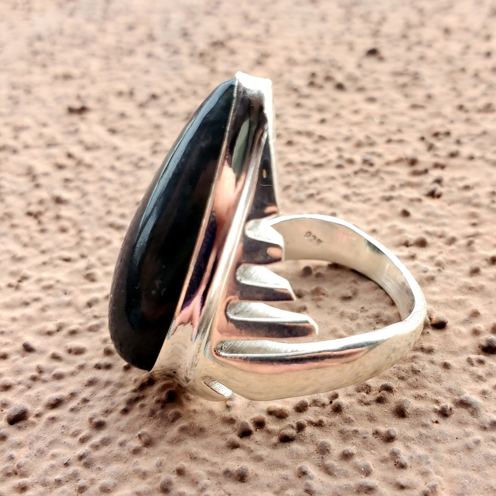 New Men's Iolite Sunstone Silver Statement Ring. - Picture 4 of 16